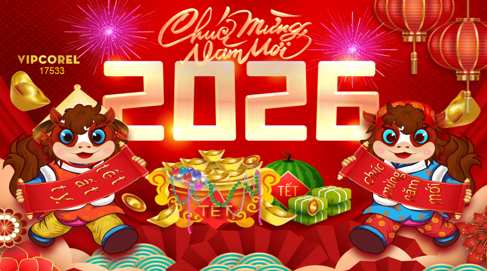 Backdrop Happy New Year 2026 file corel #274
