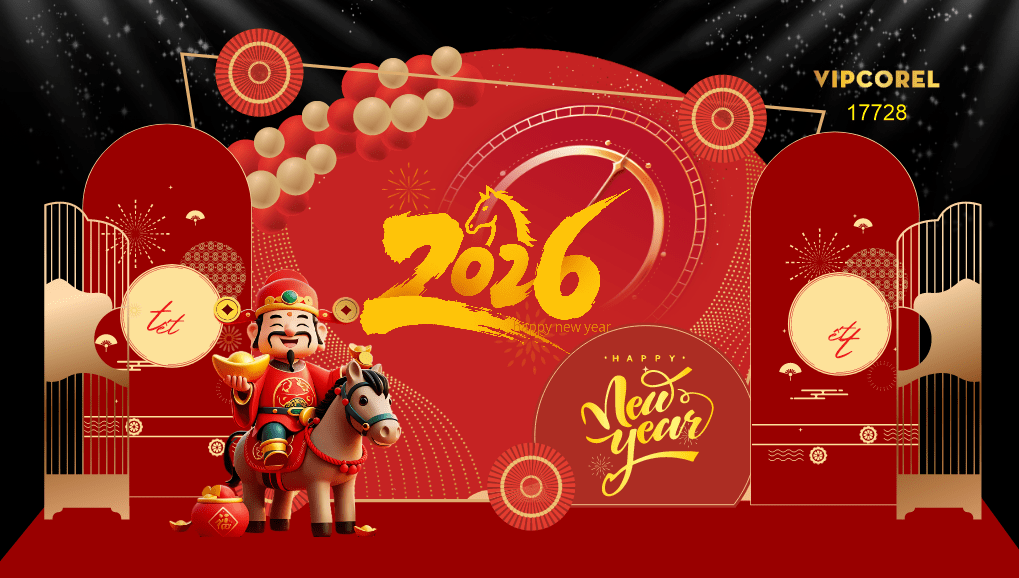 Backdrop Happy New Year 2026 file corel #349