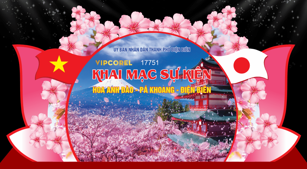Backdrop Lễ hội Hoa Anh Đào 2026 file corel x7