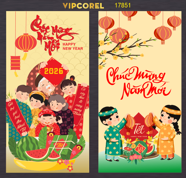 Market Chúc mừng năm mới 2026 file corel #428