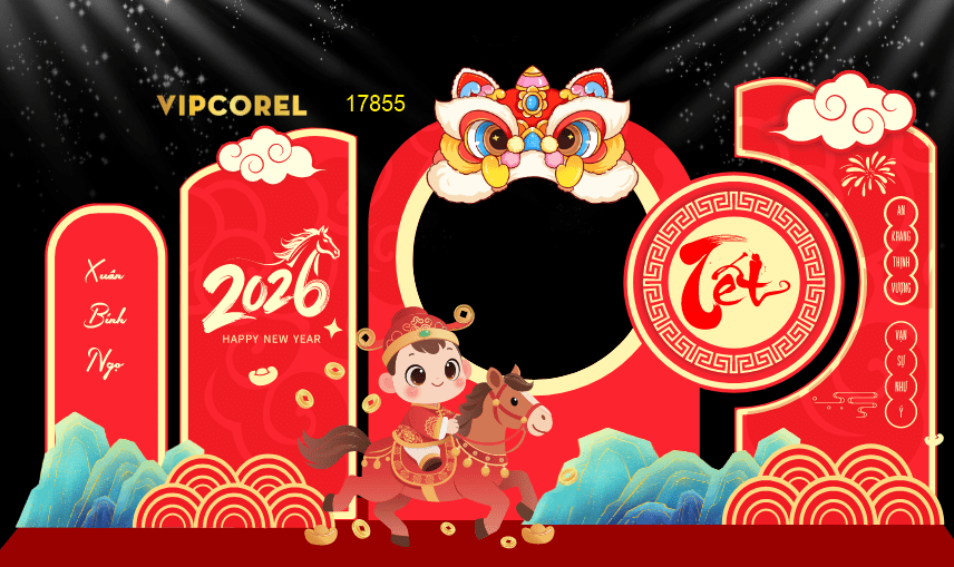 Market Chúc mừng năm mới 2026 file corel #432