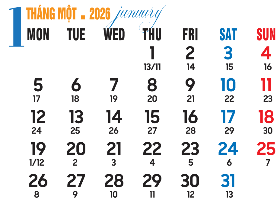 Vector Lịch tết Chúc mừng năm mới 2026 #2