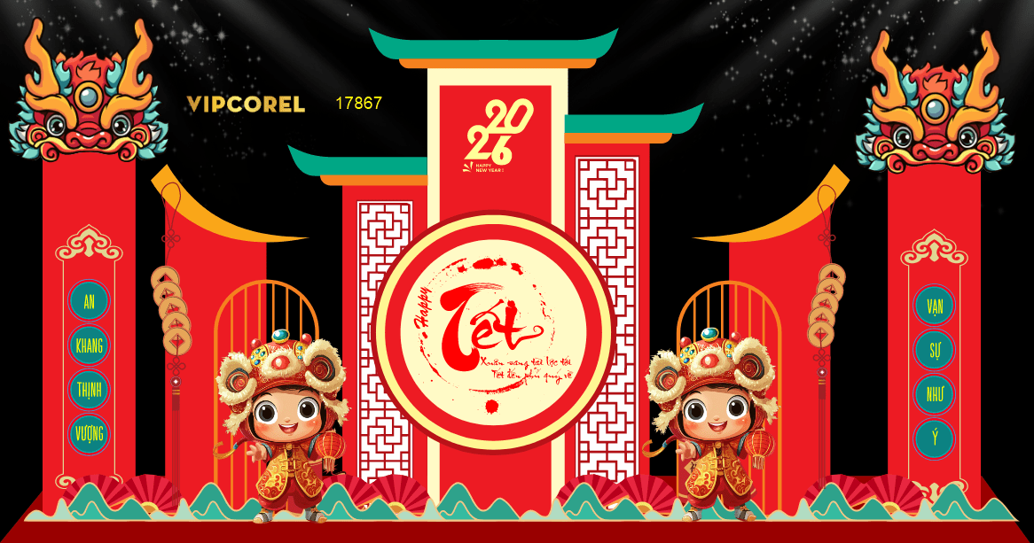 Market Chúc mừng năm mới 2026 file corel #442