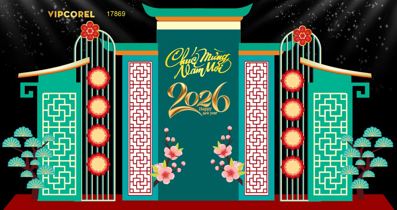 Market Chúc mừng năm mới 2026 file corel #441