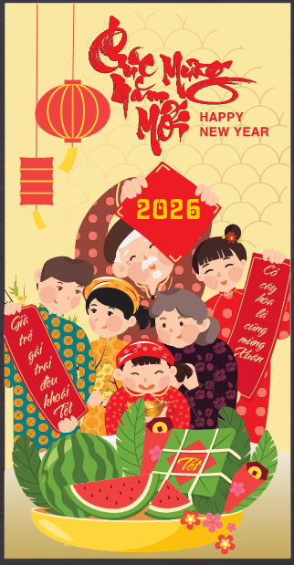 Market Chúc mừng năm mới 2026 file corel #451