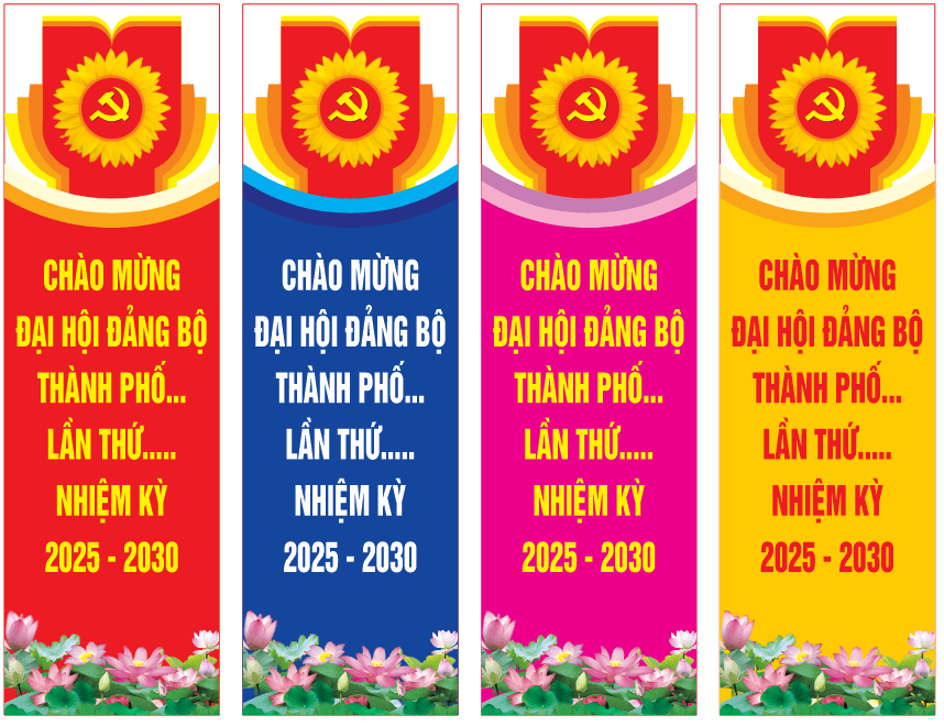 Phướn tuyên truyền Đại Hội 2026 - 2031