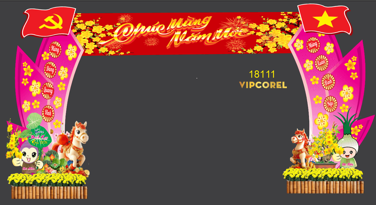 Market Chúc mừng năm mới 2026 file corel #554