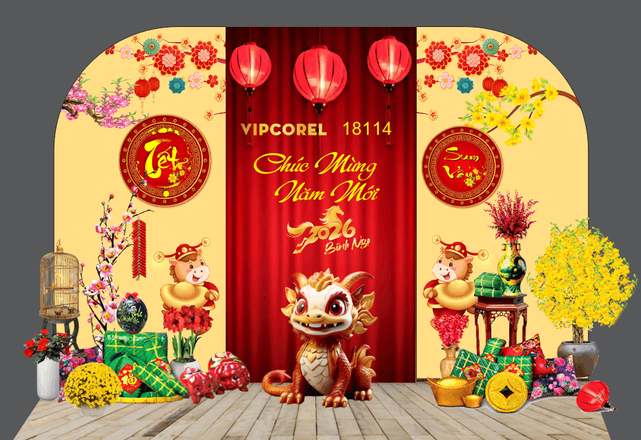 Market Chúc mừng năm mới 2026 file corel #557