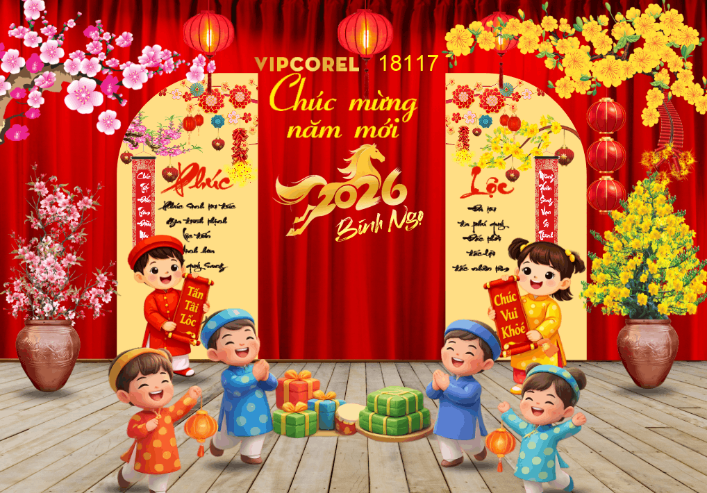 Market Chúc mừng năm mới 2026 file corel #560