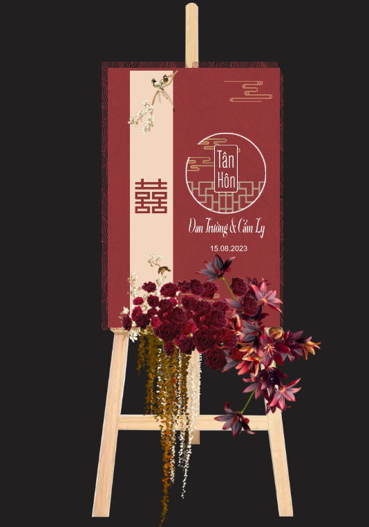 Bảng tên cô dâu chú rể để cổng wedding welcome #10