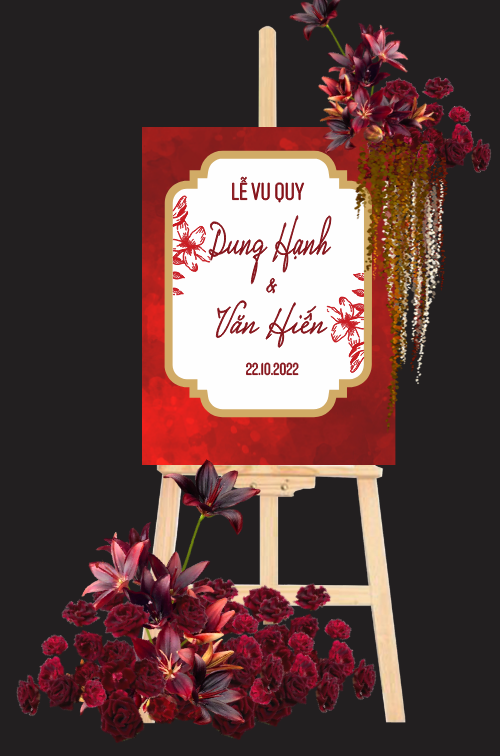 Bảng tên cô dâu chú rể để cổng wedding welcome #17