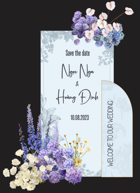 Bảng tên cô dâu chú rể để cổng wedding welcome #18