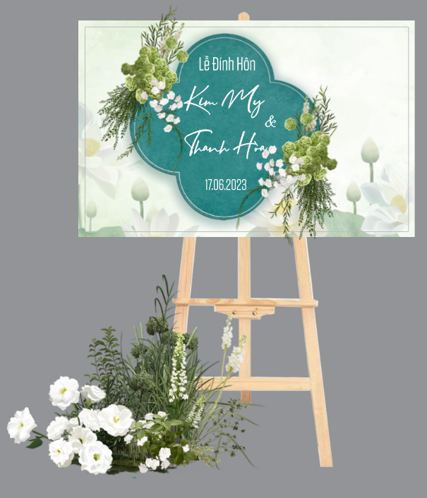Bảng tên cô dâu chú rể để cổng wedding welcome #19