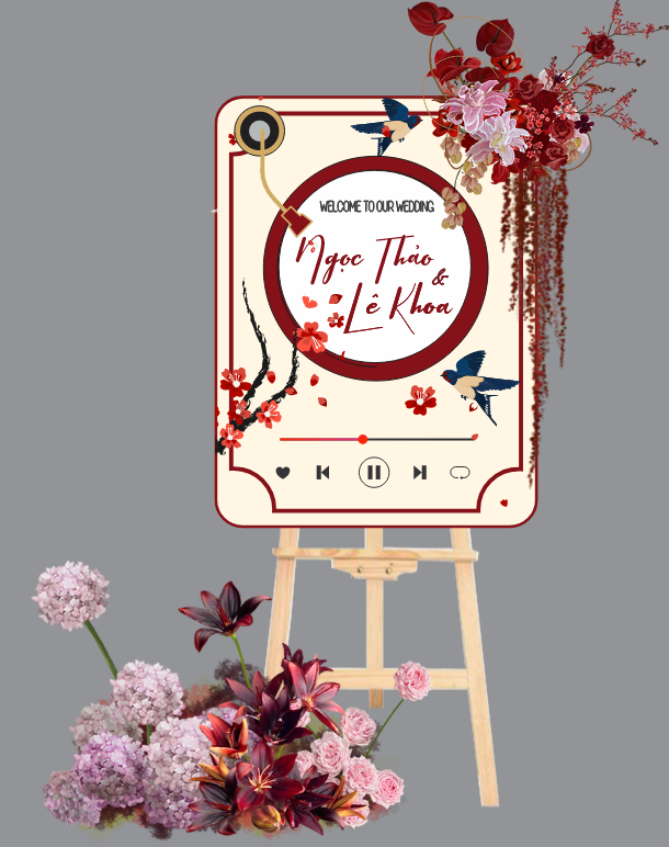 Bảng tên cô dâu chú rể để cổng wedding welcome #23