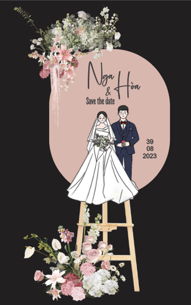 Bảng tên cô dâu chú rể để cổng wedding welcome #24