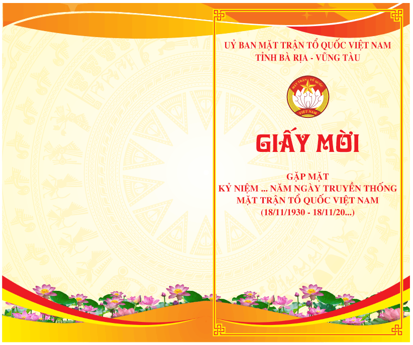 Giấy mời... Mặt Trận Tổ Quốc Việt Nam 18/11