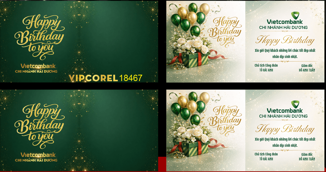 Thiệp chúc mừng sinh nhật Happy Birthday VCB