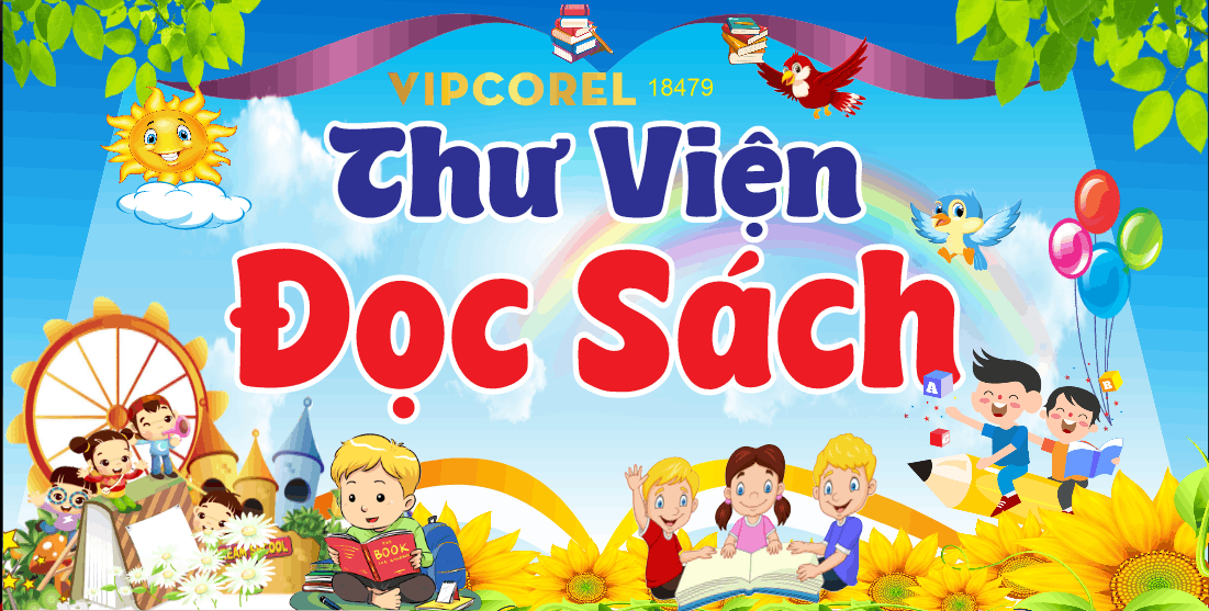 Mẫu tranh Thư viện đọc sách file corel x7