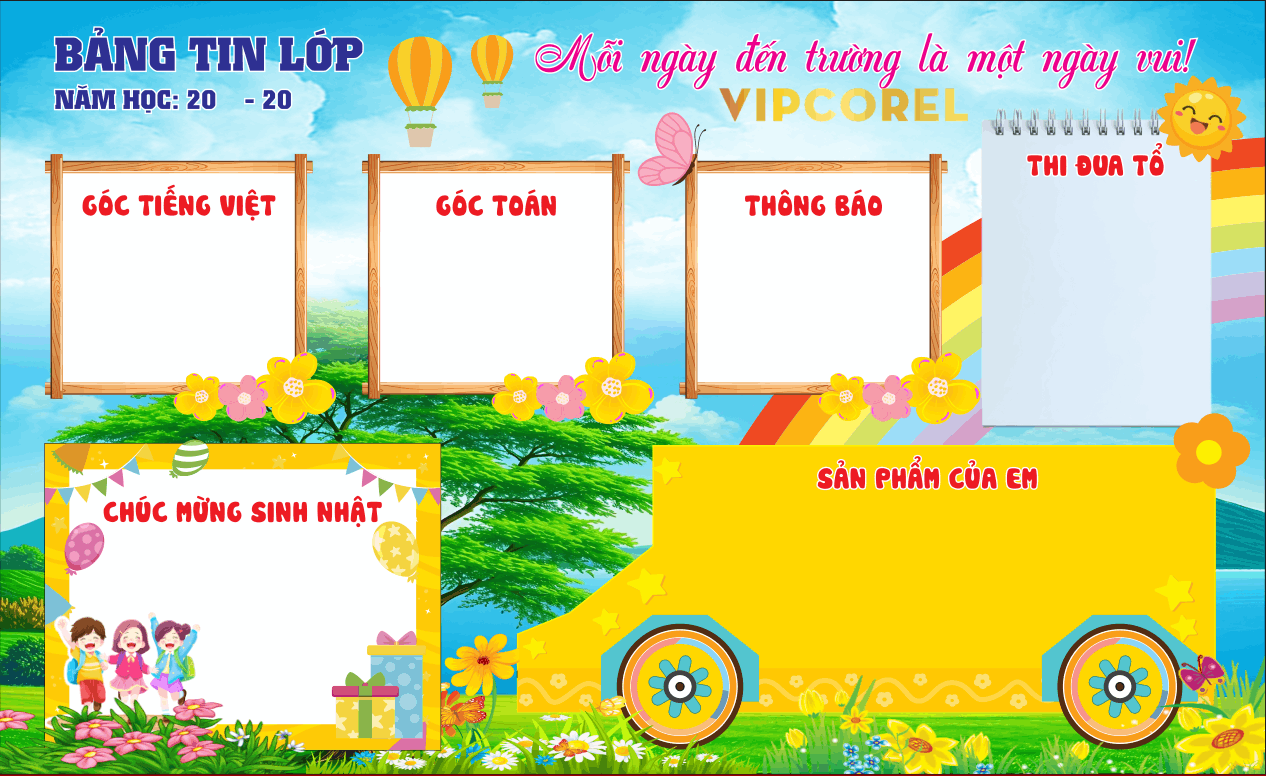 Mẫu bảng tin lớp năm học 2026 mỗi ngày...