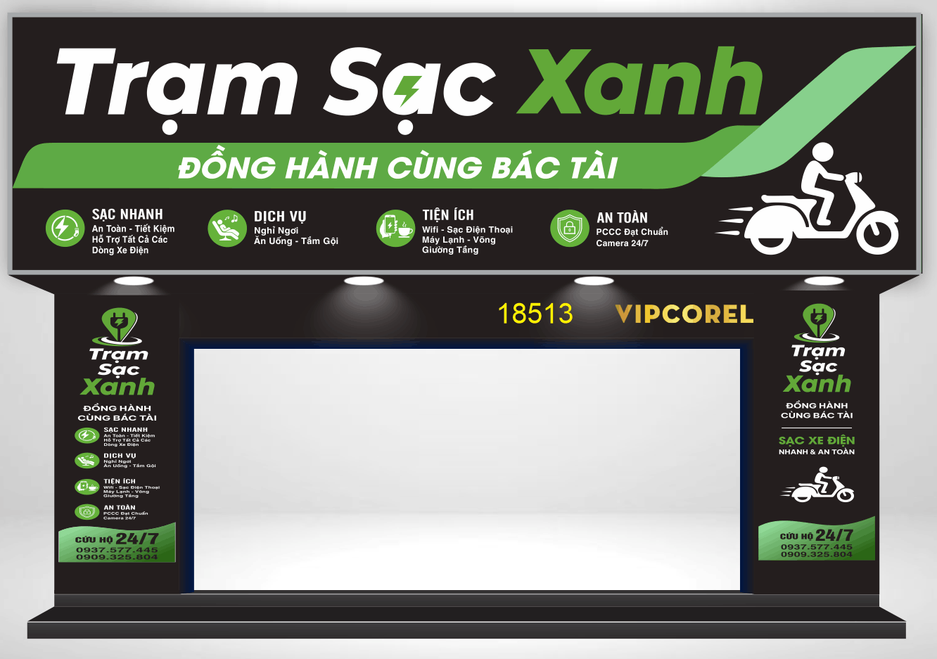 Bảng biển quảng cáo Trạm Sạc Nhanh file cdr