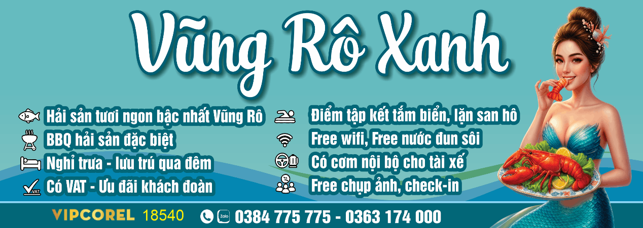 Biển quảng cáo vũng rô xanh hải sản tươi ngon