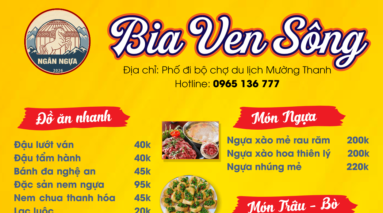 Thiết kế mẫu menu Bia hơi Ven Sông file cdr x7