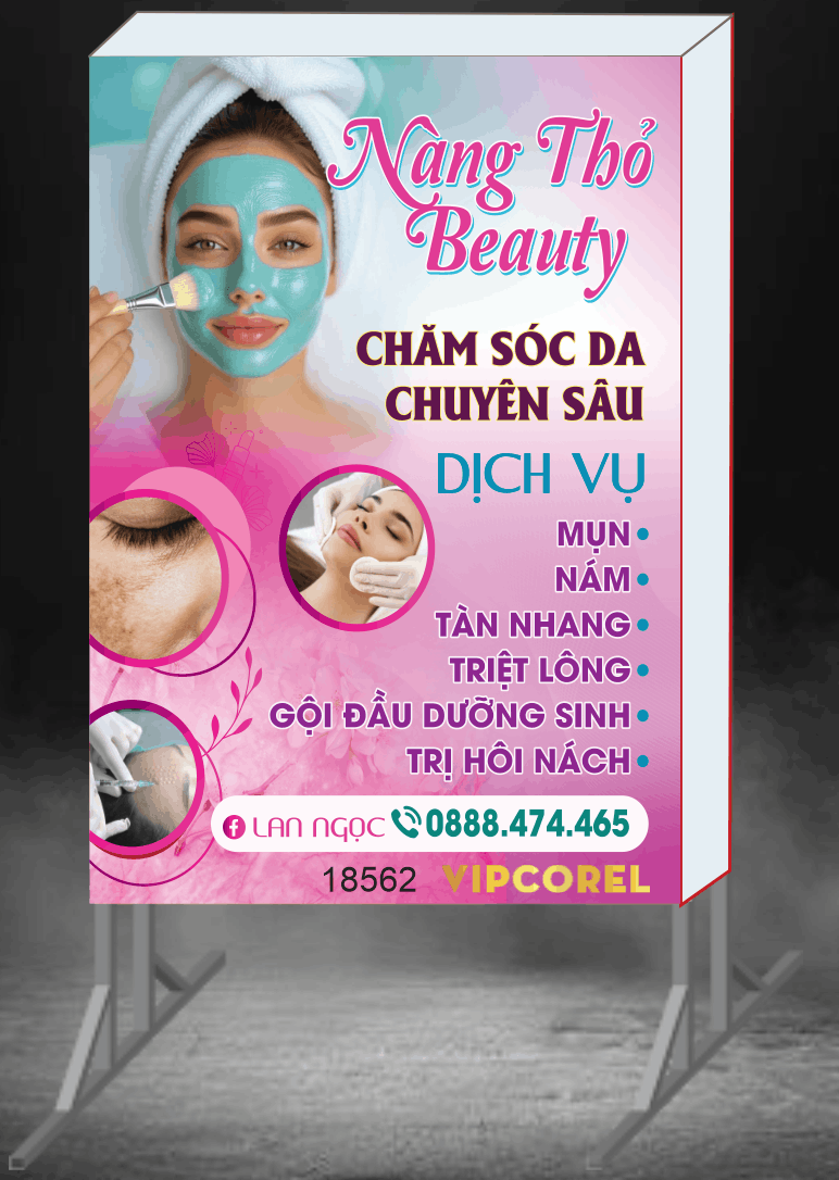 Biển vẫy QC Nàng Thỏ Beauty Chăm sóc da chuyên sâu