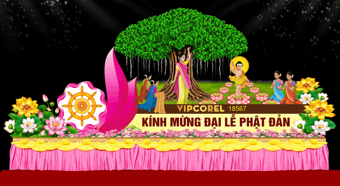 Market trang trí Kính mừng đại lễ Phật Đản