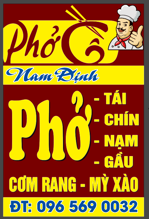 Biển vẫy quảng cáo Phở Cồ Nam Định