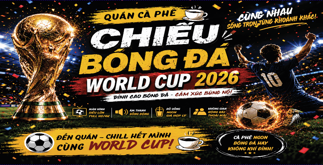 Quán cà phê chiếu bóng đá World Cup 2026 file cdr