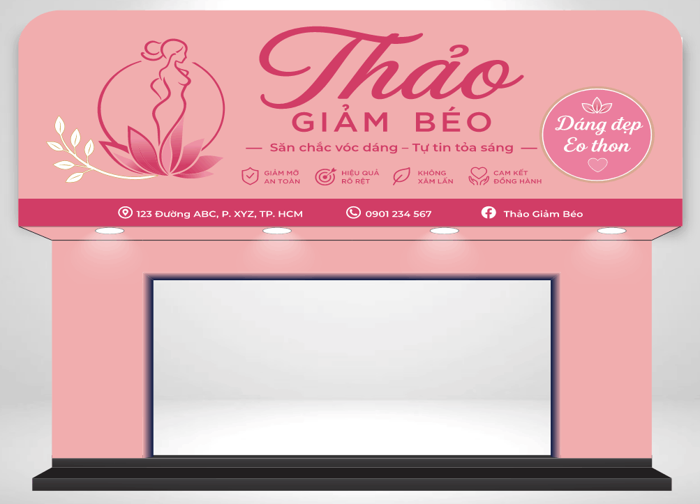 Biển quảng cáo trung tâm giảm béo file cdr