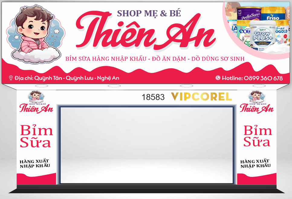 Market biển bảng Shop mẹ & bé Thiên An