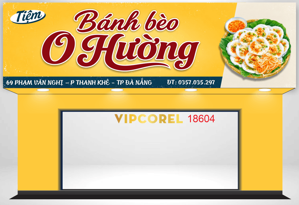 Biển quảng cáo Bánh Bèo O Hường file cdr