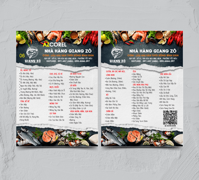 Tải file Menu nhà hàng Giang Zô file cdr