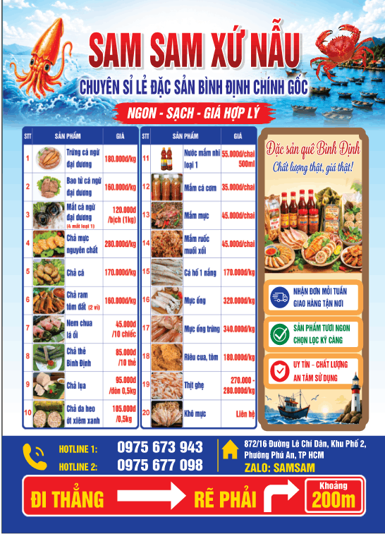 Biển vẫy chỉ dẫn chuyên sỉ lẻ đặc sản Bình Định