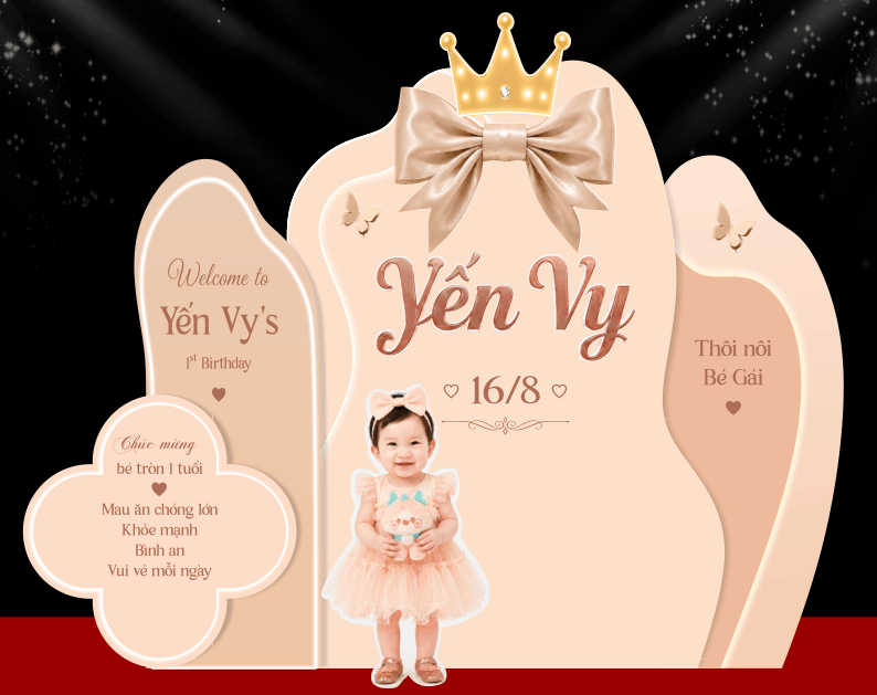 Market Welcome to Yến Vy's 1st Birthday 16/8 file cdr