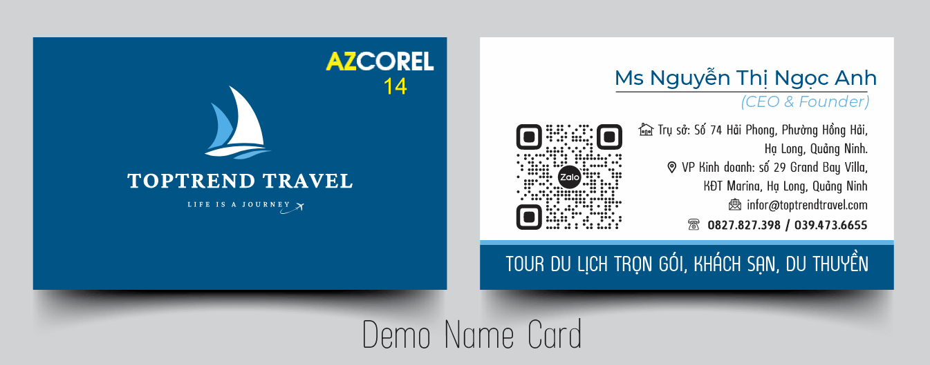 Card visit Tour du lịch trọn gói - du thuyền