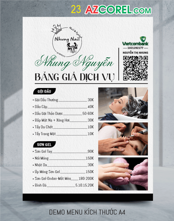 File thiết kế bảng giá dịch vụ Nail & Eyelash