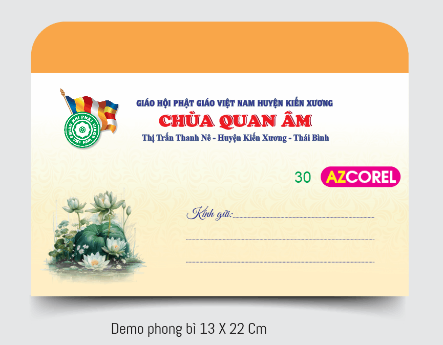 Phong bì Chùa Quan Âm - Giáo hội phật giáo
