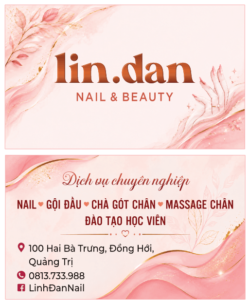 Card visit spa Lin.Đan Nail & Beauty file corel