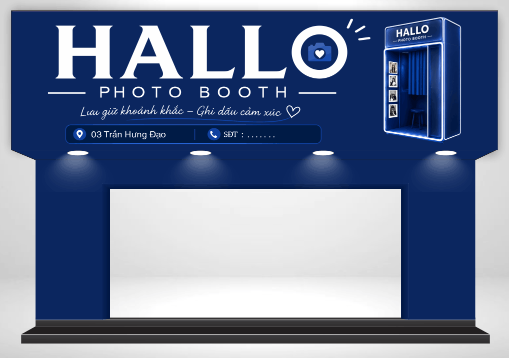 Bảng biển Photo Booth Hallo file corel