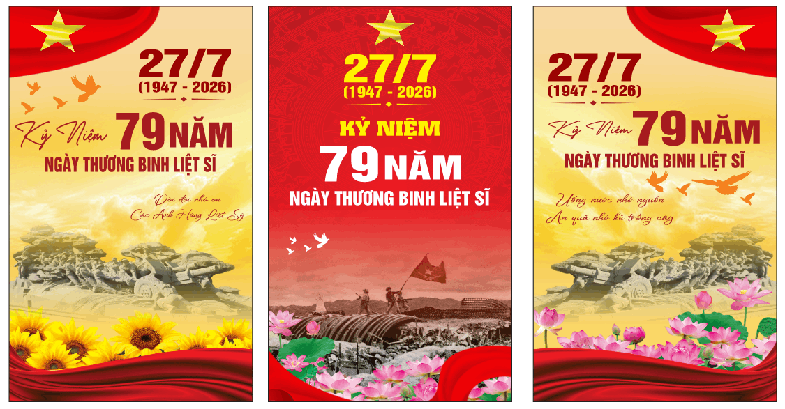 Pano kỷ niệm 79 năm ngày Thương Binh Liệt Sĩ 27-7