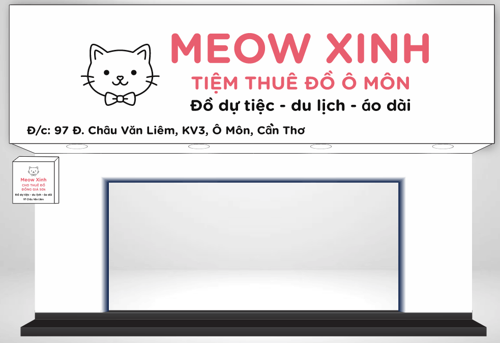 Bảng biển quảng cáo Meow Xinh file corel x7