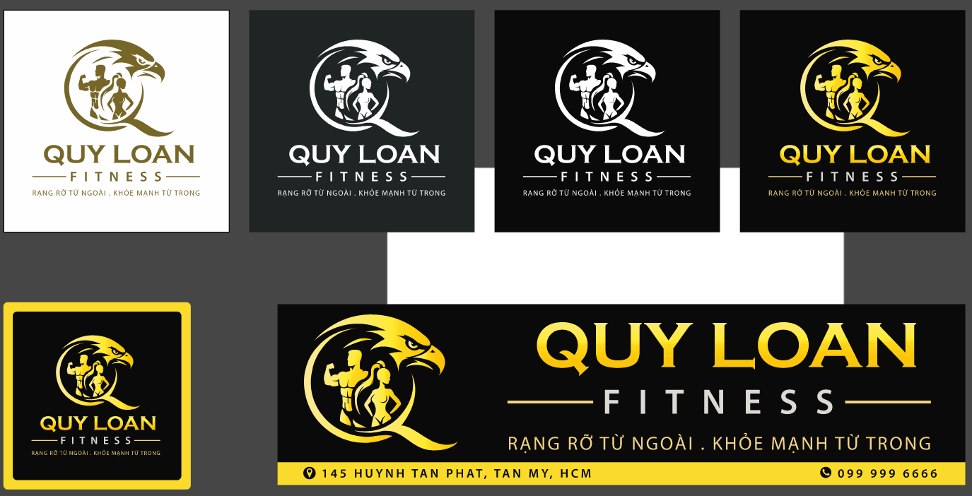 Bảng biển quảng cáo Quy Loan Fitness file corel x7