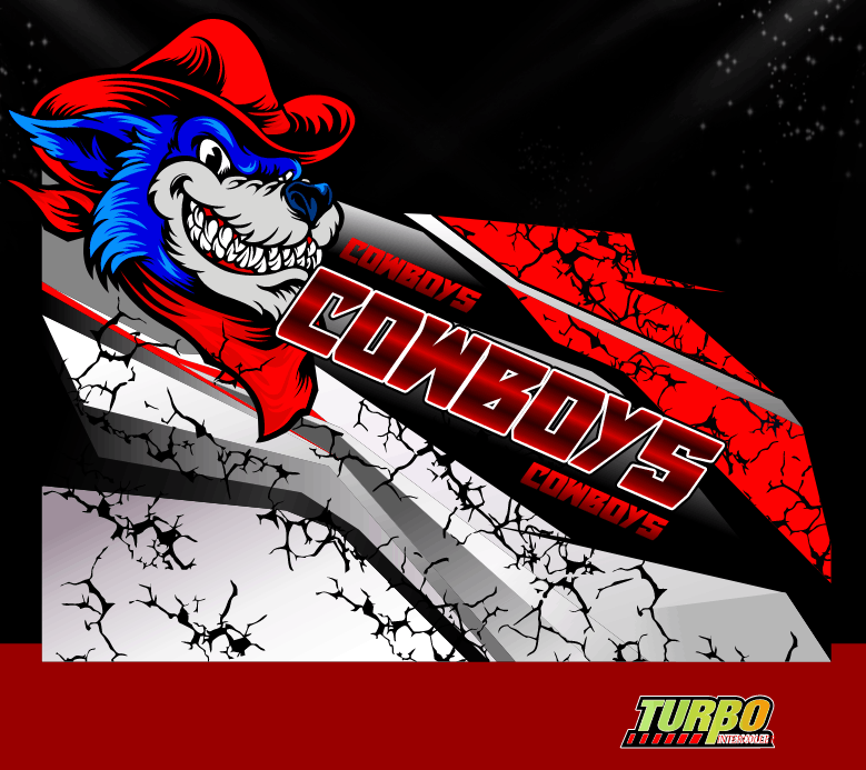 Decal trang trí xe ô tô Cowboys Turbo file corel x7