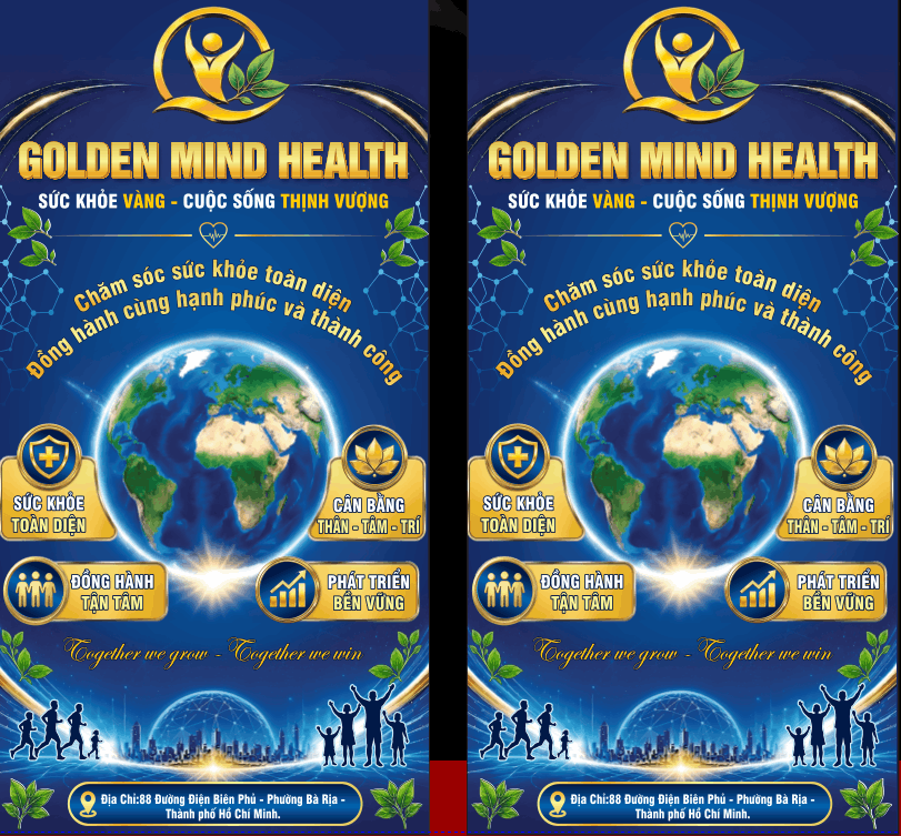 Standee Sự kiện Golden Mind Health file cdr