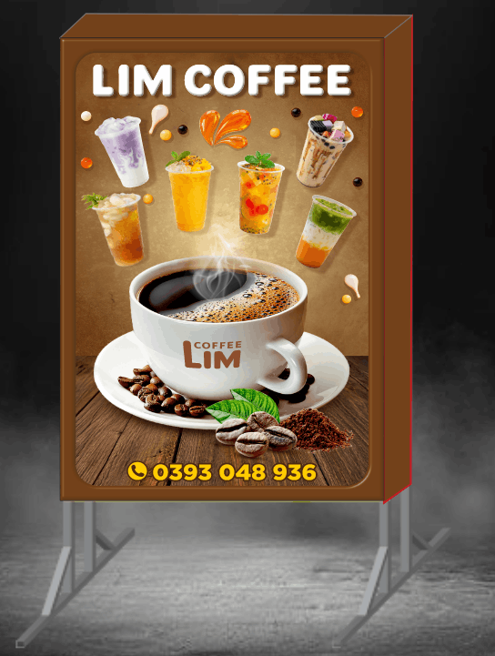 Biển vẫy Quảng cáo Lim coffee file corel