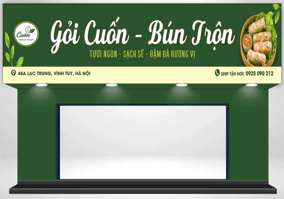 Bảng biển quảng cáo Gỏi cuốn - bún trộn