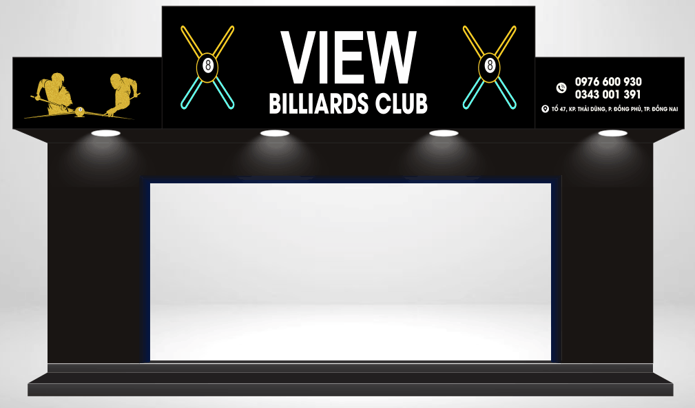 Bảng biển view Billiards Club file corel