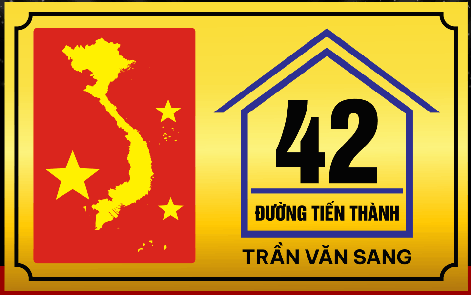 Biển số nhà vàng gương có bản đồ Việt Nam